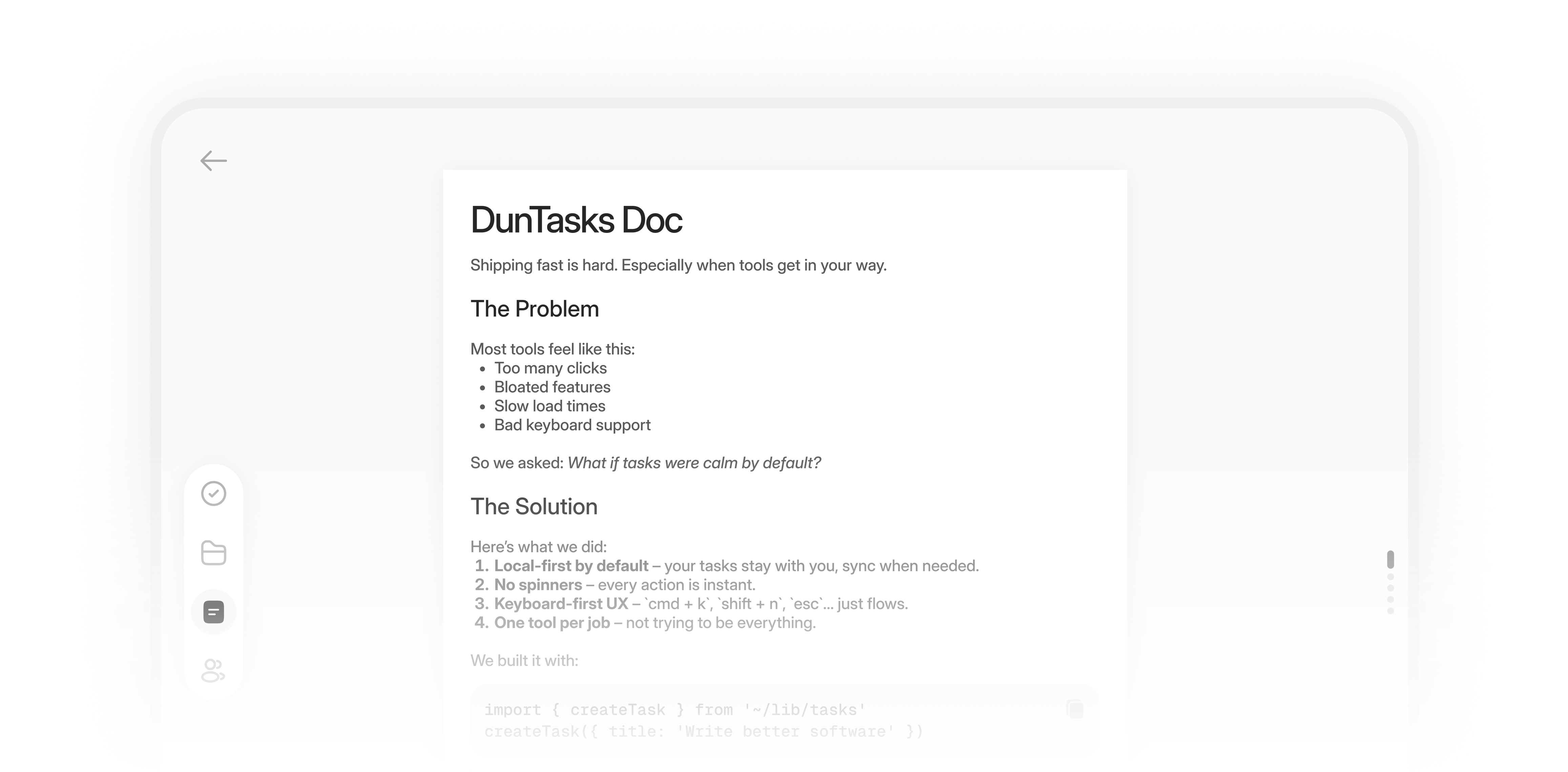 DunTasks Dashboard Screenshot